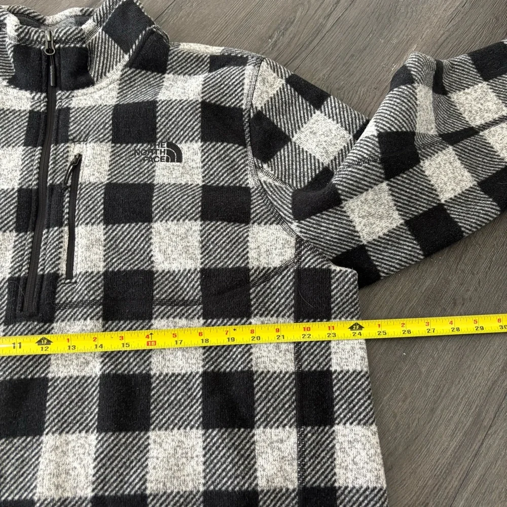 The North Face Mens 2XL Buffalo Plaid Quarter Zip Fleece Pullover Jacket - Picture 3 of 6